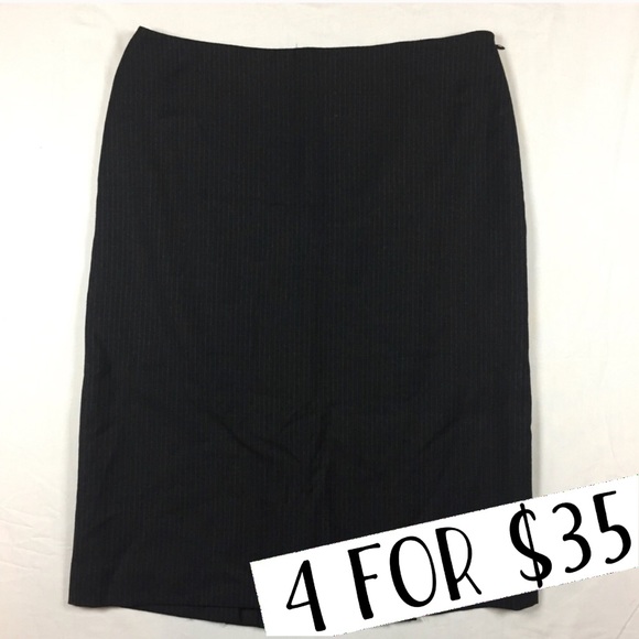 Ann Taylor Dresses & Skirts - Ann Taylor charcoal pinstripe wool skirt size 8